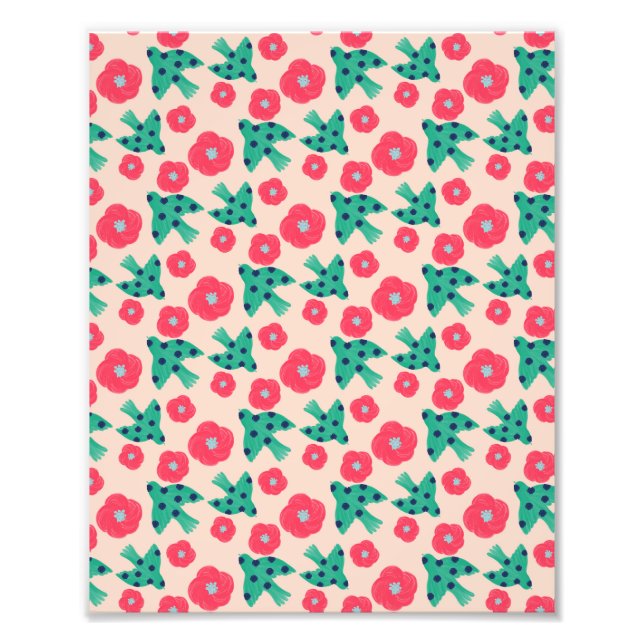 pattern_8_camellia and bird_2 photo print (Front)