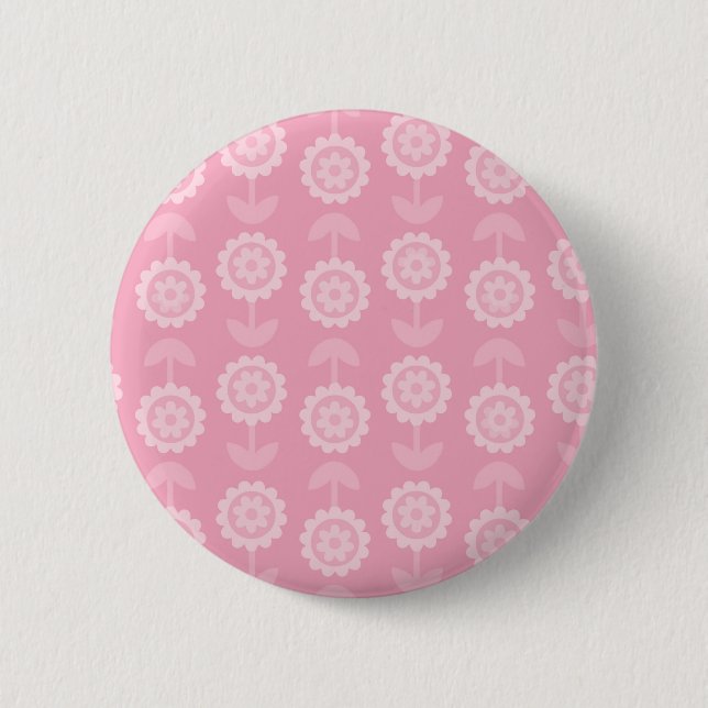 Pattern Abstract Art Pink Floral Flowers 6 Cm Round Badge (Front)