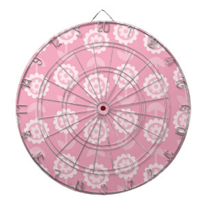 Pattern Abstract Art Pink Floral Flowers Dartboard
