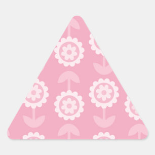 Pattern Abstract Art Pink Floral Flowers Triangle Sticker
