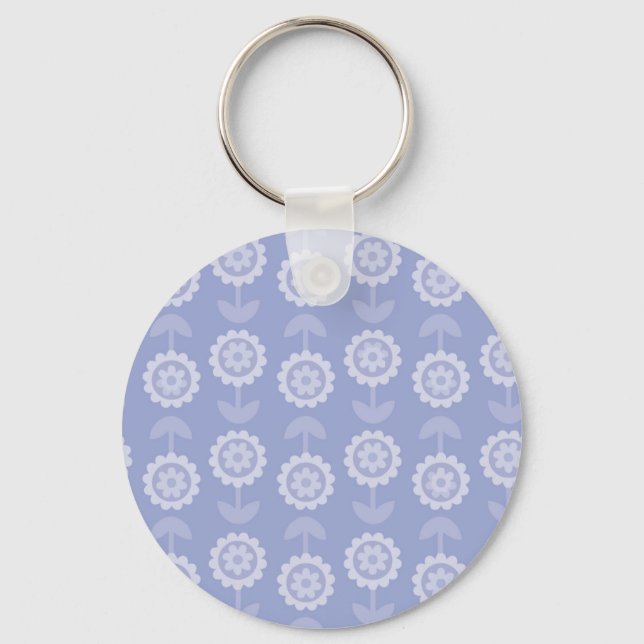Pattern Abstract Art purple Floral Flowers Key Ring (Front)