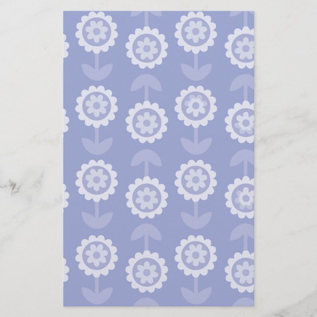 Pattern Abstract Art purple Floral Flowers Stationery (Front)