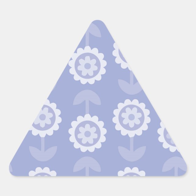 Pattern Abstract Art purple Floral Flowers Triangle Sticker (Front)