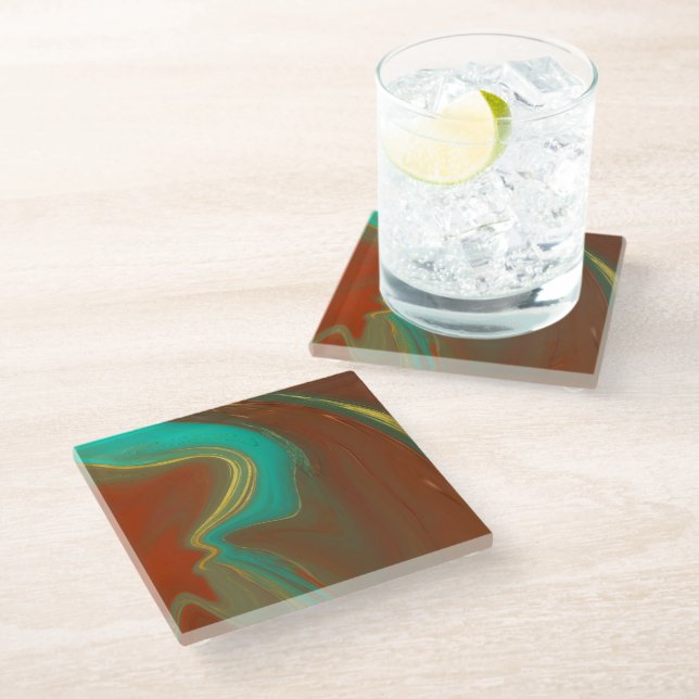 pattern abstract, glass coaster (Angled)