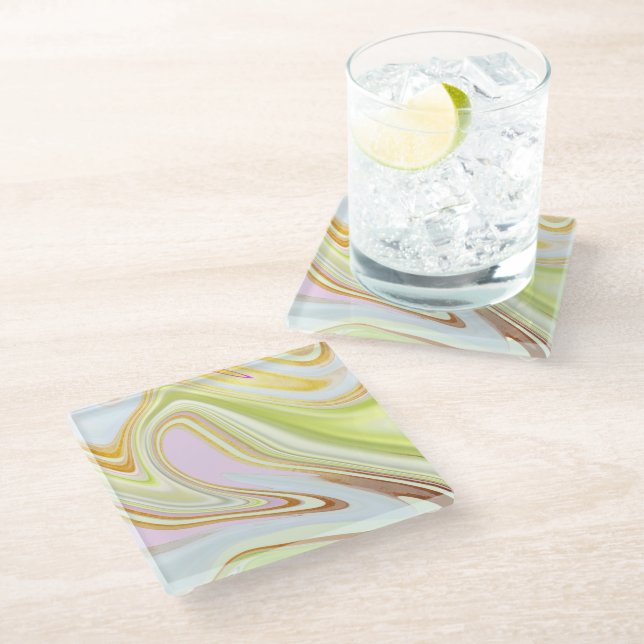pattern abstract, glass coaster (Angled)