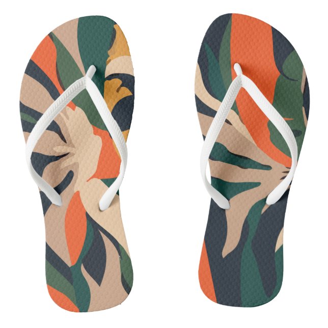 Pattern Abstract Hawaiian Flip Flops (Footbed)