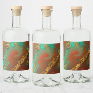 pattern abstract liquor bottle label