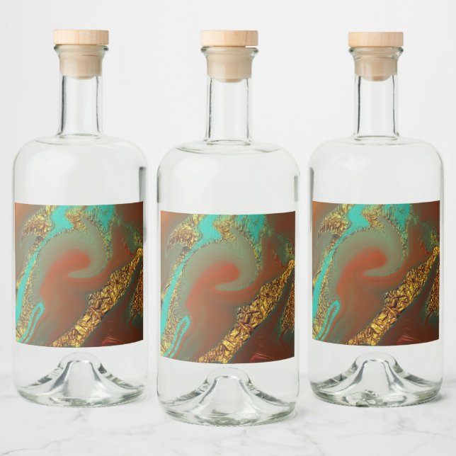 pattern abstract liquor bottle label (Bottles)