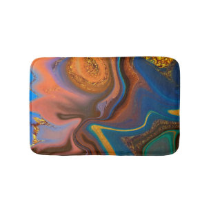 pattern abstract marbled bath mat