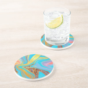 pattern abstract marbled coaster