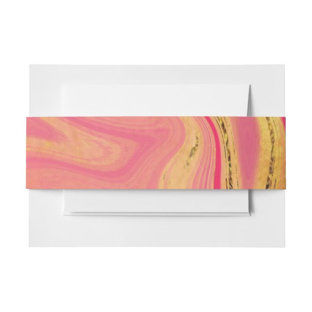 pattern abstract marbled invitation belly band (Front Example)