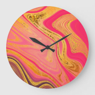 pattern abstract marbled large clock