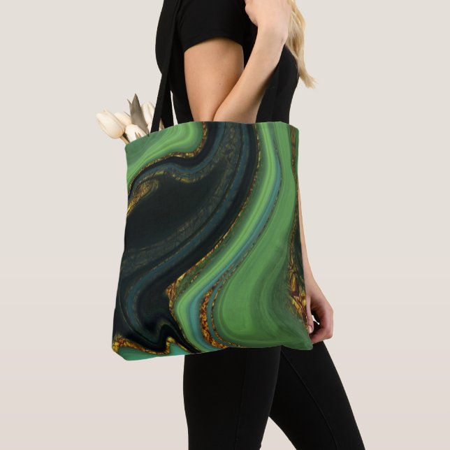 pattern abstract marbled tote bag (Close Up)