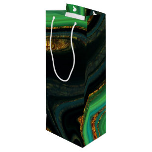 pattern abstract marbled wine gift bag
