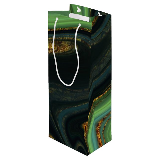 pattern abstract marbled wine gift bag (Back Angled)