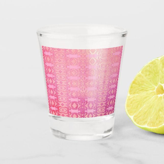 pattern abstract pink shot glass (Front)