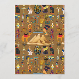 Pattern Ancient Egyptian Hieroglyphic Symbol Invitation