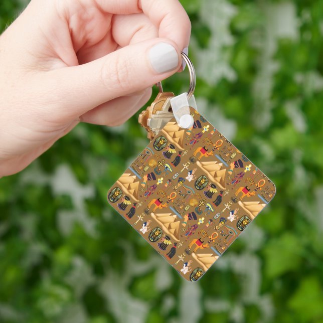 Pattern Ancient Egyptian Hieroglyphic Symbol  Key Ring (Hand)