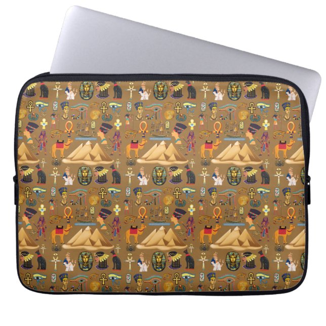 Pattern Ancient Egyptian Hieroglyphic Symbol  Laptop Sleeve (Front)