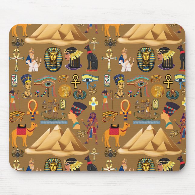 Pattern Ancient Egyptian Hieroglyphic Symbol  Mouse Mat (Front)
