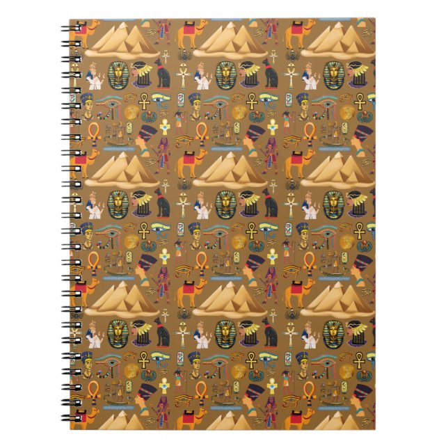 Pattern Ancient Egyptian Hieroglyphic Symbol  Notebook (Front)