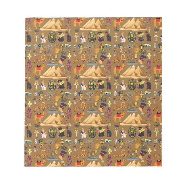 Pattern Ancient Egyptian Hieroglyphic Symbol  Notepad (Front)
