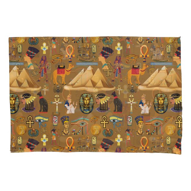 Pattern Ancient Egyptian Hieroglyphic Symbol  Pillowcase (Front-Left)