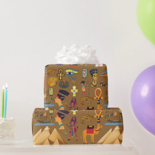 Pattern Ancient Egyptian Hieroglyphic Symbol Wrapping Paper