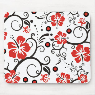Pattern ARTs - hibiscus decor Mouse Mat