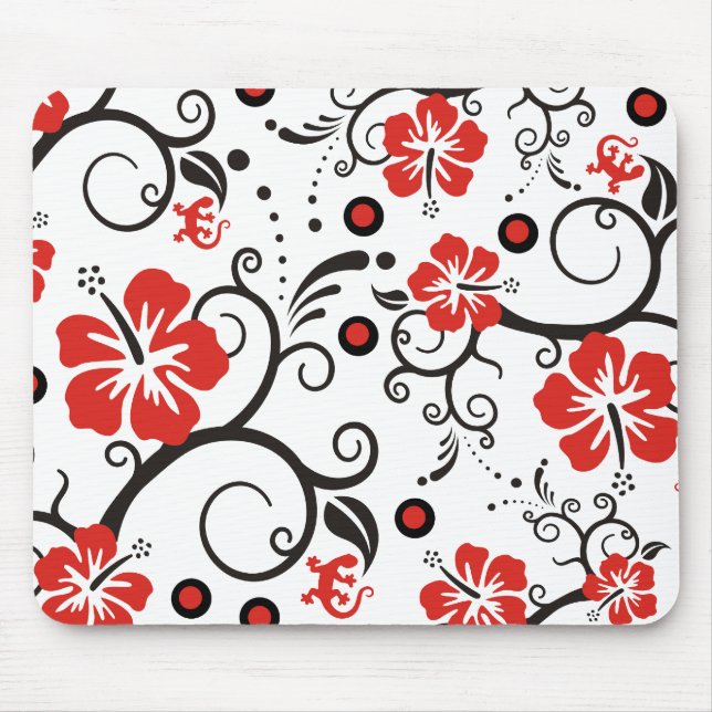 Pattern ARTs - hibiscus decor Mouse Mat (Front)