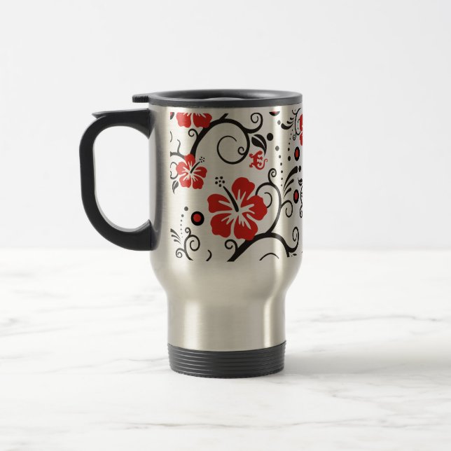 Pattern ARTs - hibiscus decor Travel Mug (Left)