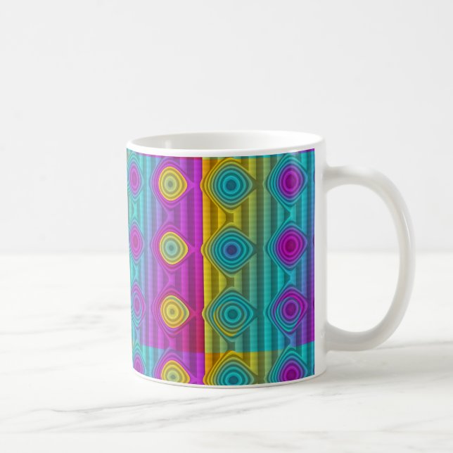 Pattern ARTs - stripes 3D coloured 20 Coffee Mug (Right)