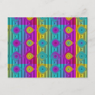 Pattern ARTs - stripes 3D coloured 20 Postcard