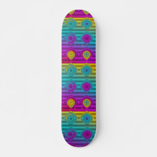 Pattern ARTs - stripes 3D coloured 20 Skateboard
