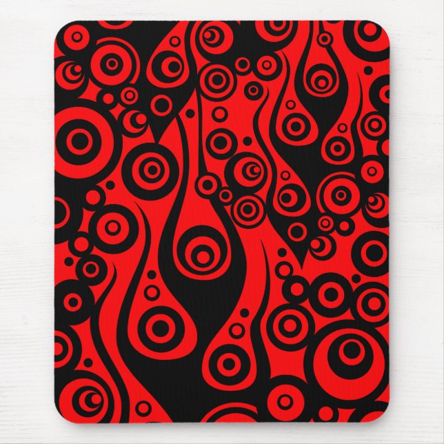 Pattern ARTs - Tattoo circle flames | fire red Mouse Mat (Front)