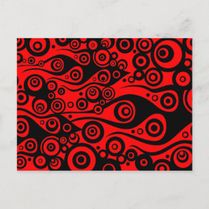 Pattern ARTs - Tattoo circle flames   fire red Postcard