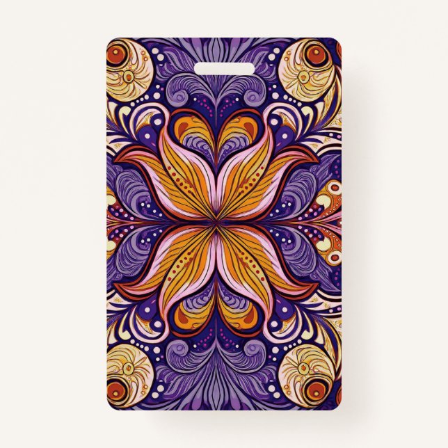 Pattern Batik Purple ID Badge (Front)