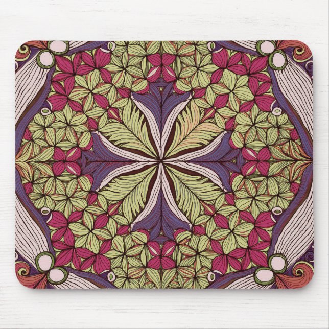 Pattern Batik Red Blue Mouse Mat (Front)