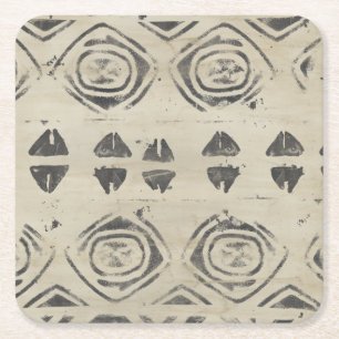 Pattern Bazaar - Rounded and Geometric Shapes Square Paper Coaster