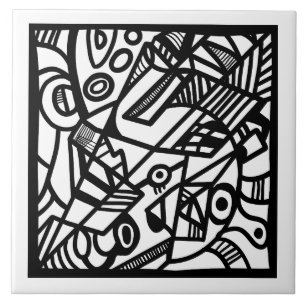 Pattern black and white tile