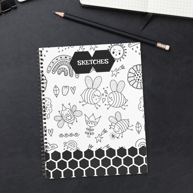 Pattern black bees Notebook (Creator Uploaded)