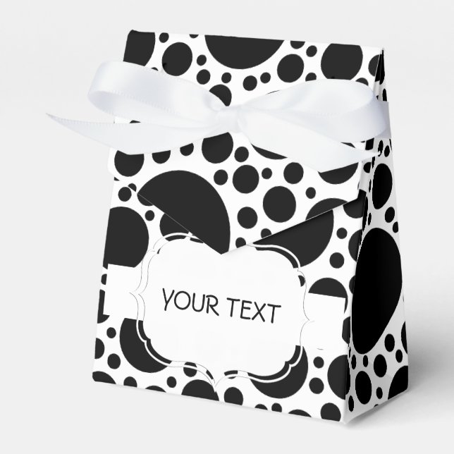 Pattern - black dots + your colour & text favour box (Front Side)