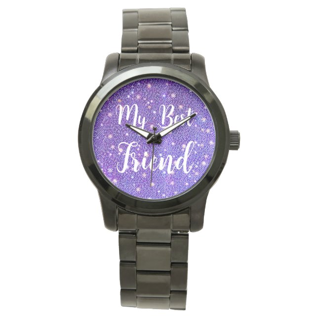 pattern blue-purple with confetti and star watch (Front)