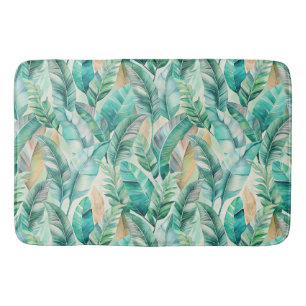 Pattern Boho Bananas Leaves Bath Mat