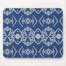 Pattern Bright Blue & White Snow Shapes