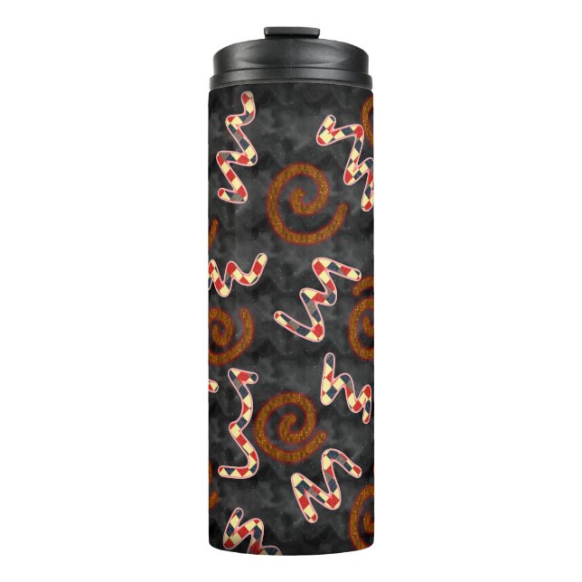 pattern brown  thermal tumbler (Front)
