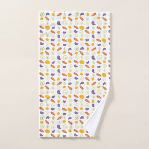 pattern Carrots eggplants and lemons  Hand Towel