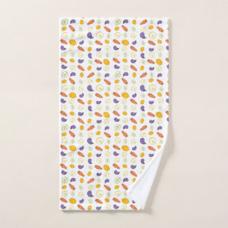 pattern Carrots eggplants and lemons Hand Towel