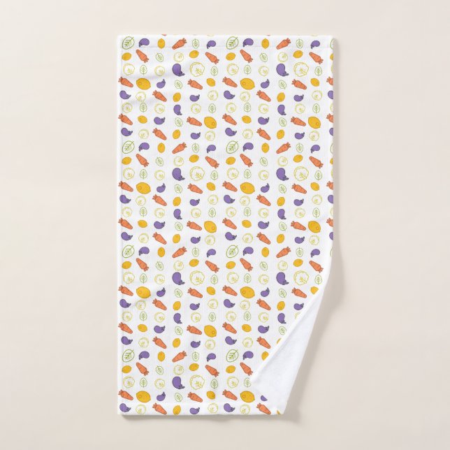 pattern Carrots eggplants and lemons  Hand Towel (Hand Towel)