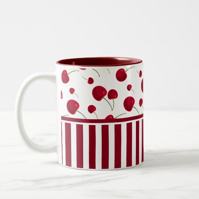 Pattern cherry fruits Coffee Mug (Left)